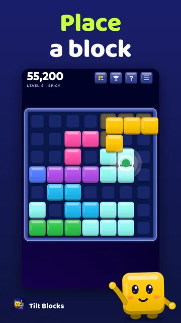 Store image “Place a block”: a block dragged onto the board