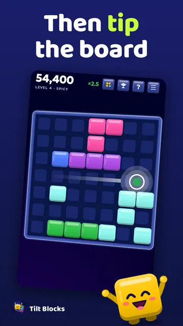 Store image “Then tip the board”: the board after a swipe