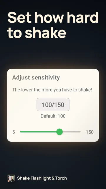 Store image “Set how hard to shake”: the sensitivity slider